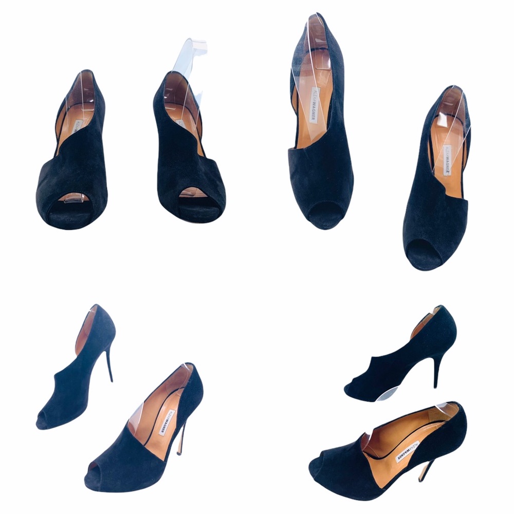 Alexa Wagner D’orsay Suede Black Stiletto Heels 9 - Picture 8 of 15
